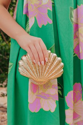 Cameron Hard Shell Metallic Clutch