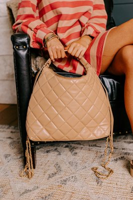 Central Avenue Faux Leather Tote In Tan