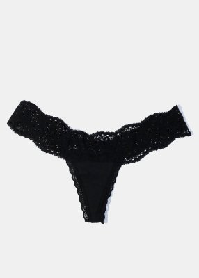 Lacy Black Classic Thong
