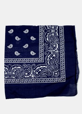 Navy Paisley Print Bandana