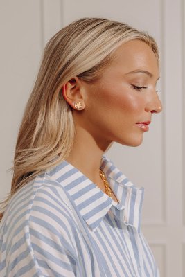 Susan Shaw Jerusalem Cross Stud Earrings
