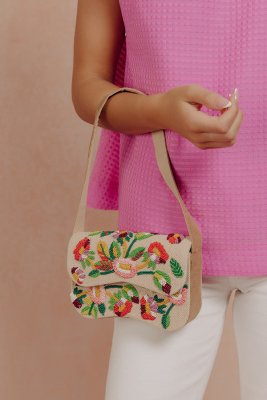 Sweet Vacay Floral Beaded Purse