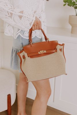 Yoana Woven Purse in Brown