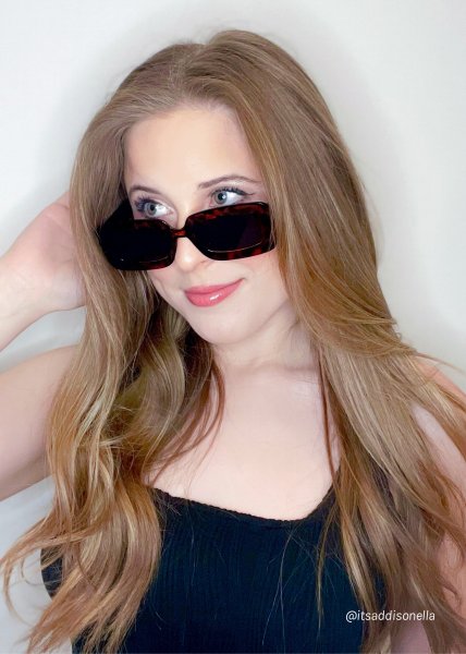 A+ Cheetah Print Rectangular Framed Retro Sunglasses