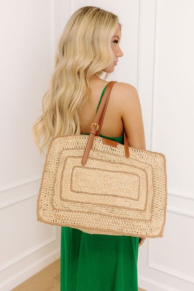 Demi Raffia Woven Tote