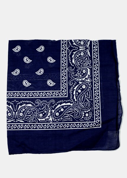 Navy Paisley Print Bandana