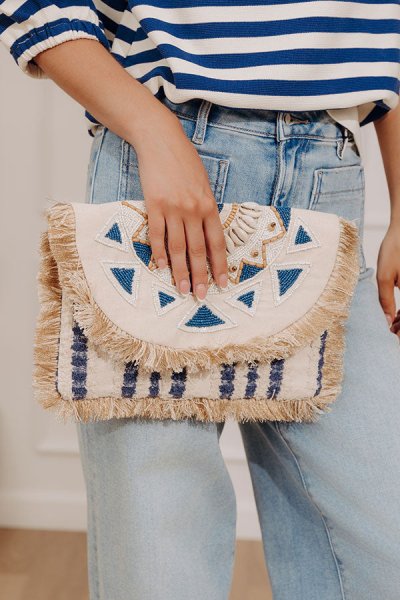 Oceanfront Party Beaded Clutch