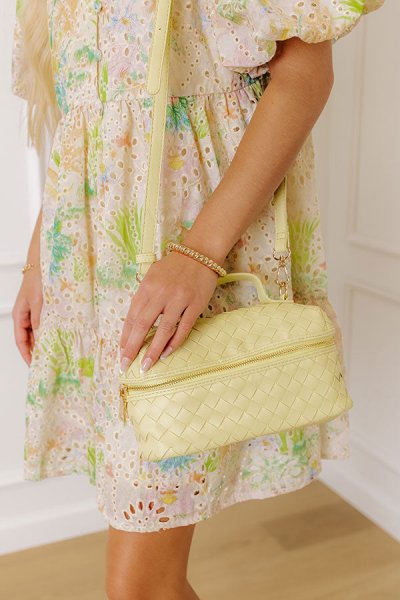 Richie Faux Leather Crossbody in Yellow